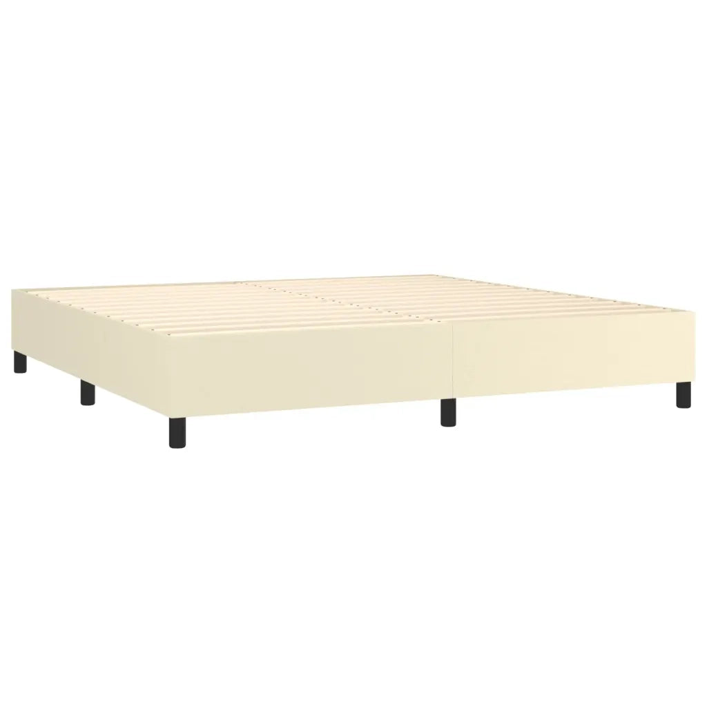 Giroletto a Molle con Materasso e LED Crema 200x200 cm 3135965