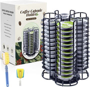 Supporto per capsule compatibile con Tassimo – 52 capsule, 360° capsule standard, girevole, nero
