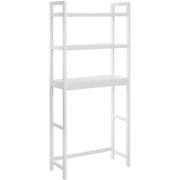 Scaffale salvaspazio da bagno in bambù bianco