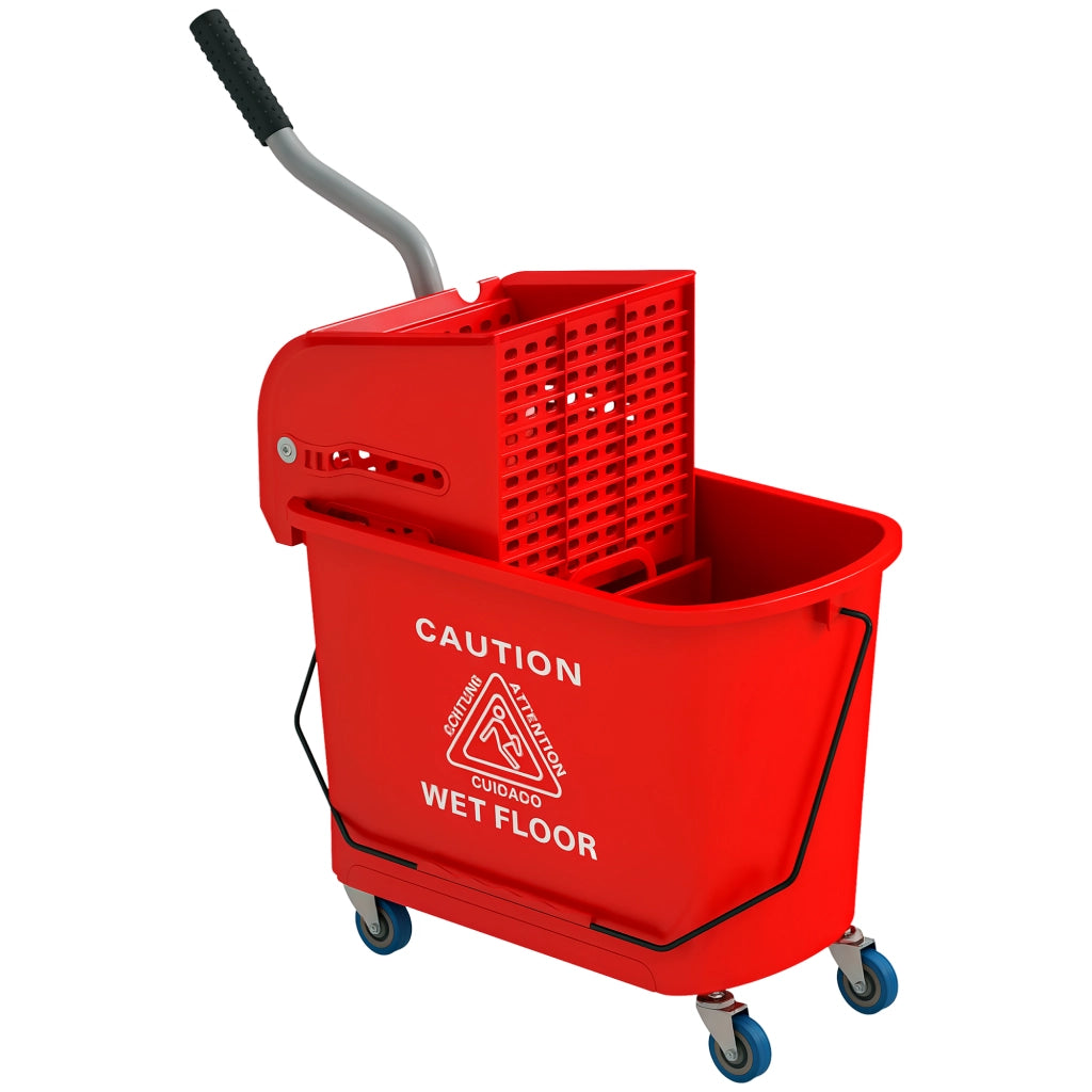 Secchio per lavare 20L con ruote e strizzatore ¨C Minimal ¨C 60x27x70,5 cm Rosso