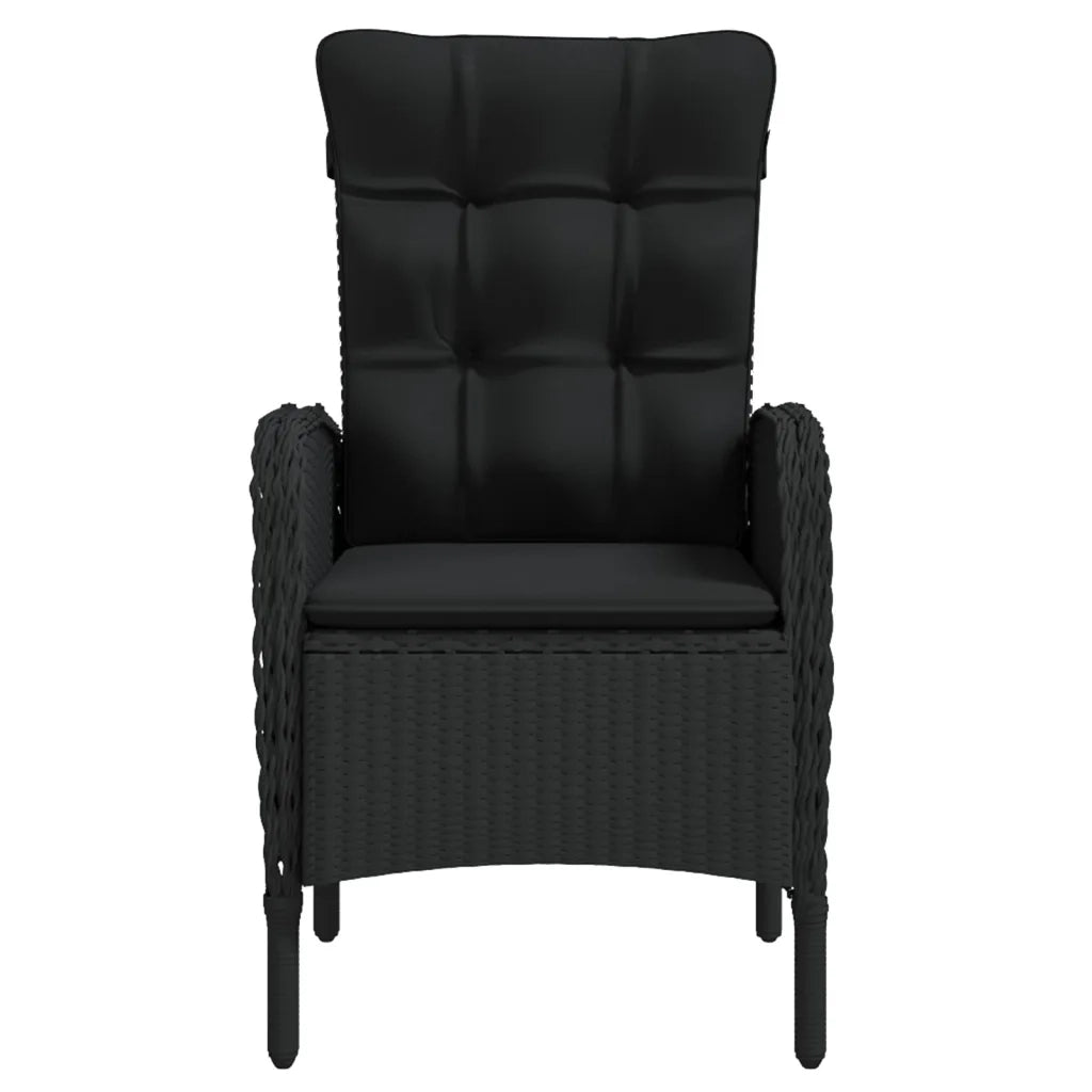 Set da Pranzo da Giardino 5 pz con Cuscini Nero 3099367