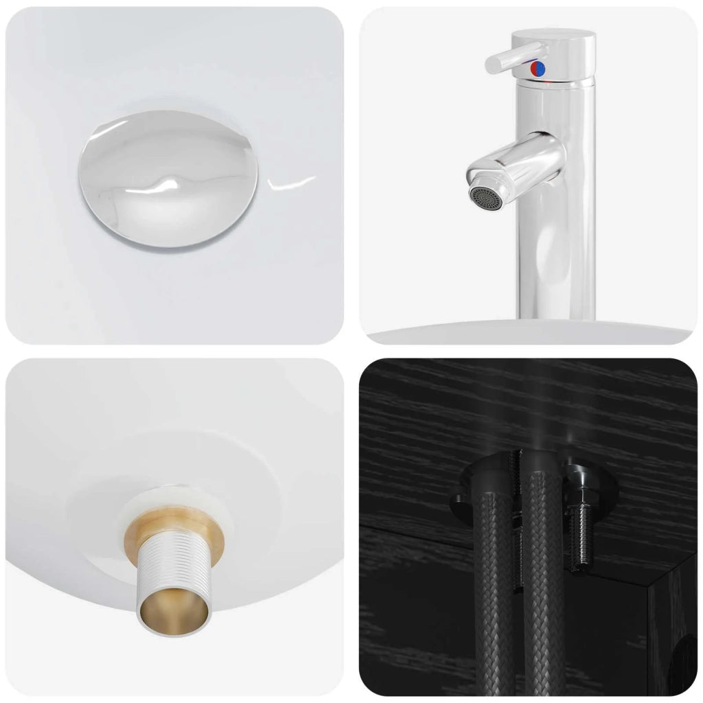 Set di mobili per il bagno 5 pz Rovere Nero 3406952