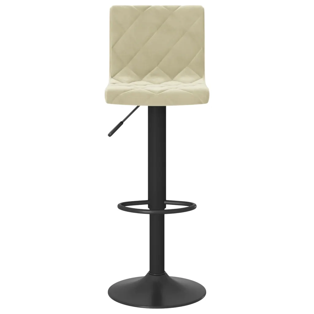 Sedie da Bar 2 pz Crema in Velluto 333730