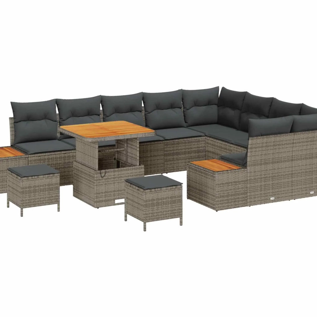 Set Divano da Giardino con cuscino 12 pcs Grigio 3363343