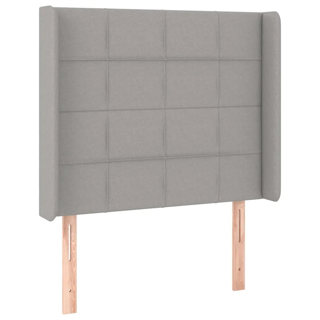 Testiera | Testata ad Orecchio Grigio Chiaro 83x16x118/128 cm in Tessuto