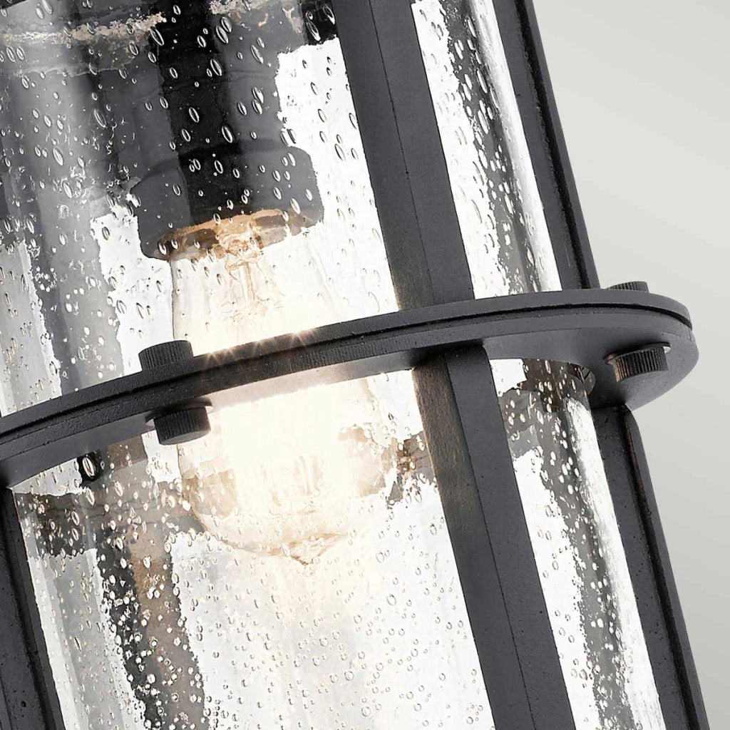 Applique esterna Suri Kichler nero E27 vetro bolle