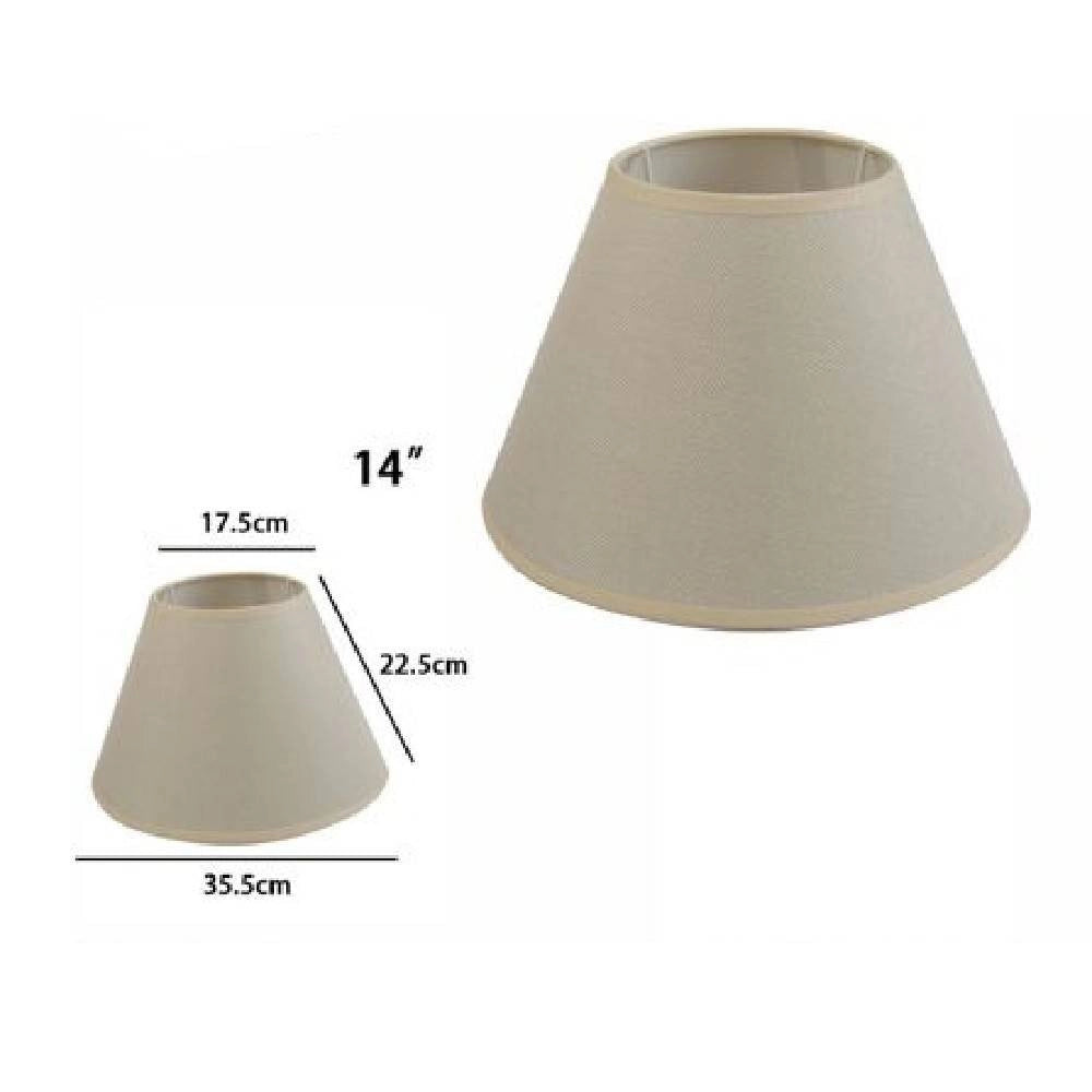 Trade Shop - Paralume Conico Cilindro Classico Ricambio Per Lampada E Applique In Tessuto Tnt - Beige   -14"   -