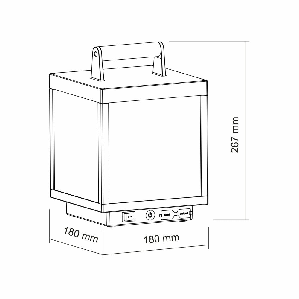 Lanterna Visor Solare a Led da 3,5w a batteria, IP54 Nero