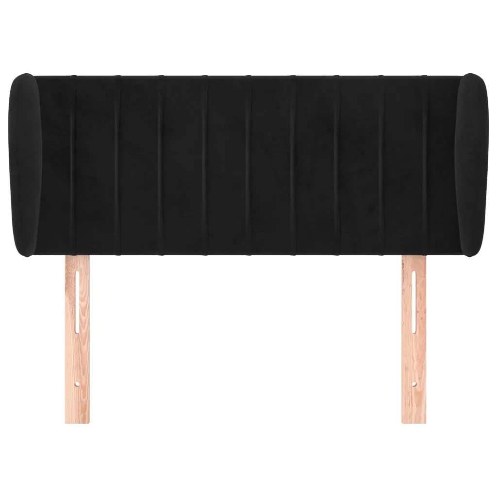 Testiera ad Orecchio-Testata con Orecchie Nera 93x23x78/88 cm in Velluto 625904