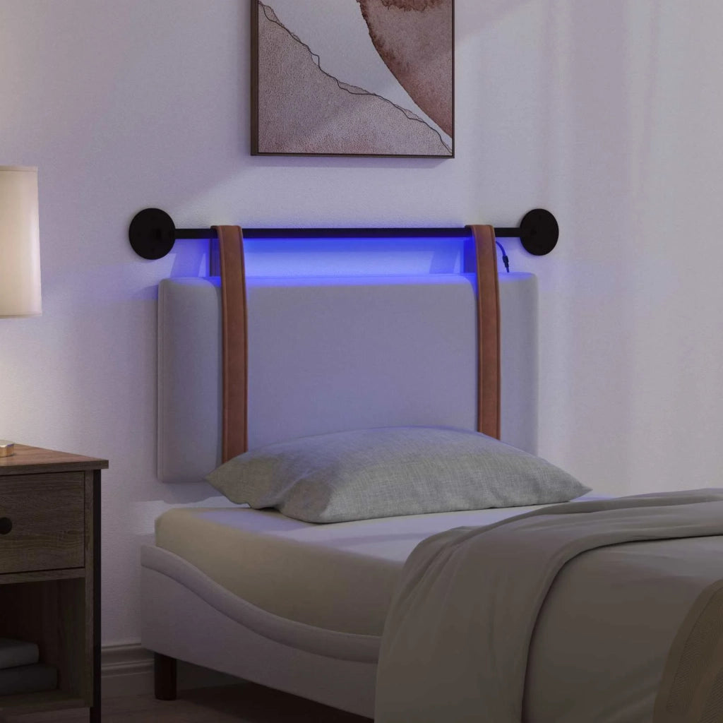 Testiera | Testata sospesa Con luce LED Bianco PU Antico