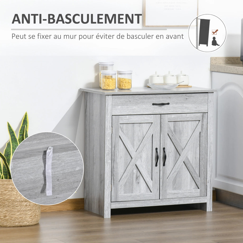Buffet ¨C Minimal ¨C Grigio chiaro, Legno, 80x39.7x80 cm