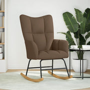 Sedia a Dondolo Marrone in Tessuto 4016793