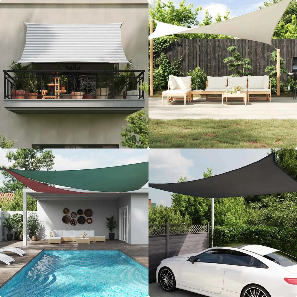 Vela da ombra solare Grigio chiaro e bianco 6 x 4 m 42031131