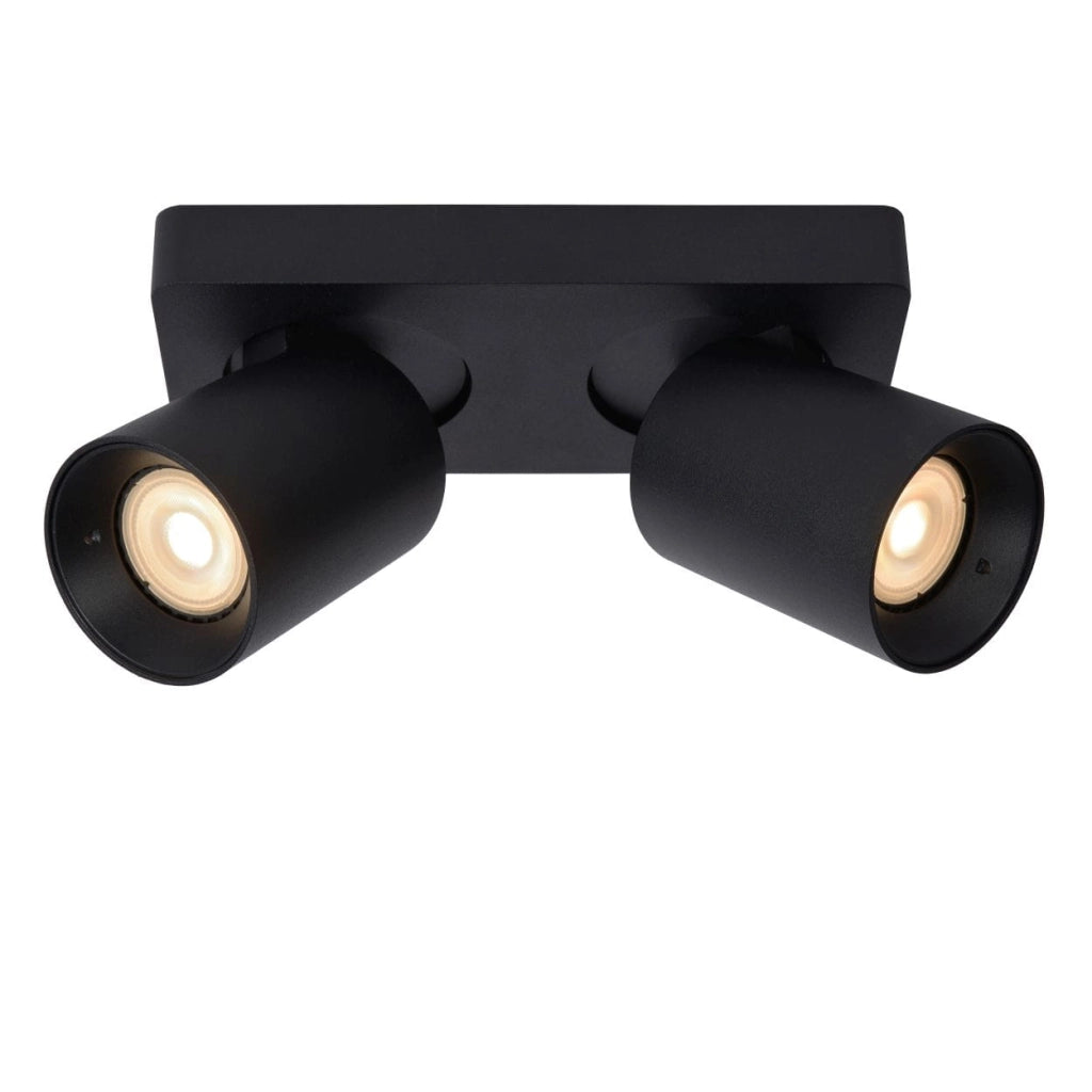 Plafoniera Lucide Nigel nera 2xGU10 LED 2200K dimmer