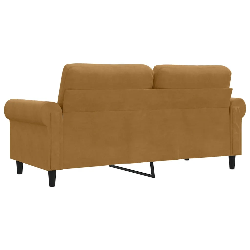 Divano a 2 Posti Marrone 140 cm in Velluto 359536