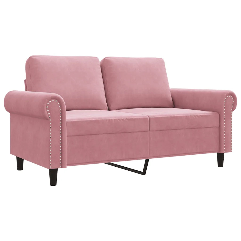 Divano a 2 Posti-Sofa 2 Posti Rosa 120 cm in Velluto 432169