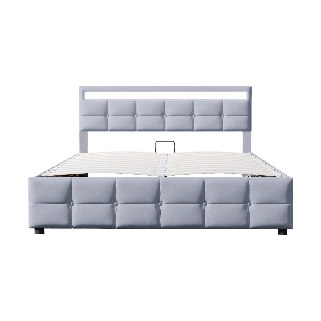 letto imbottito velluto olandese grigio 180 x 200 cm