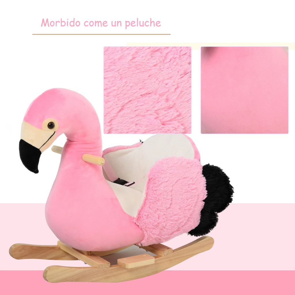 Cavallo a Dondolo Bambini Legno Sicurezza Rosa ¨C Minimal