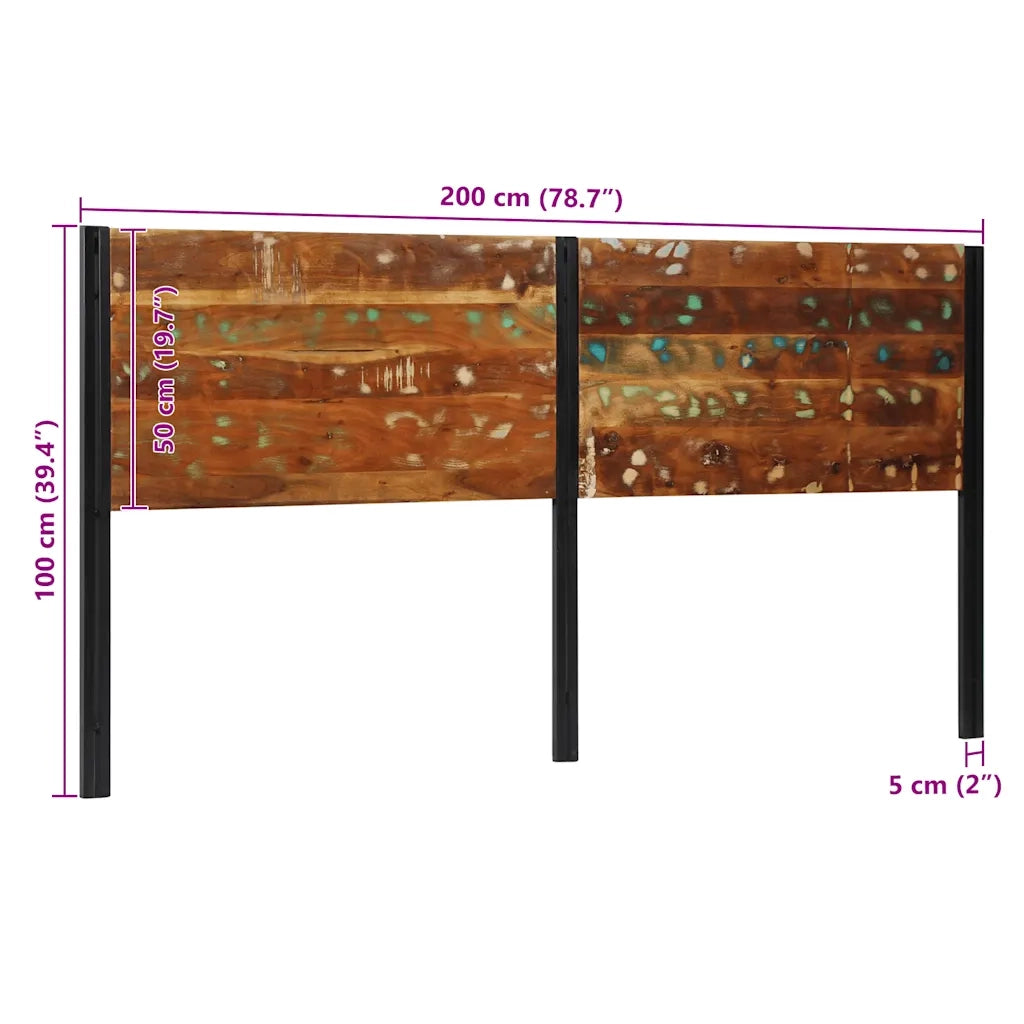 Testiera-Testata 200 cm in Legno Massello di Recupero e Ferro