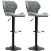 Sgabelli da Bar Regolabili in Altezza con Schienale ¨C Minimal ¨C Grigio