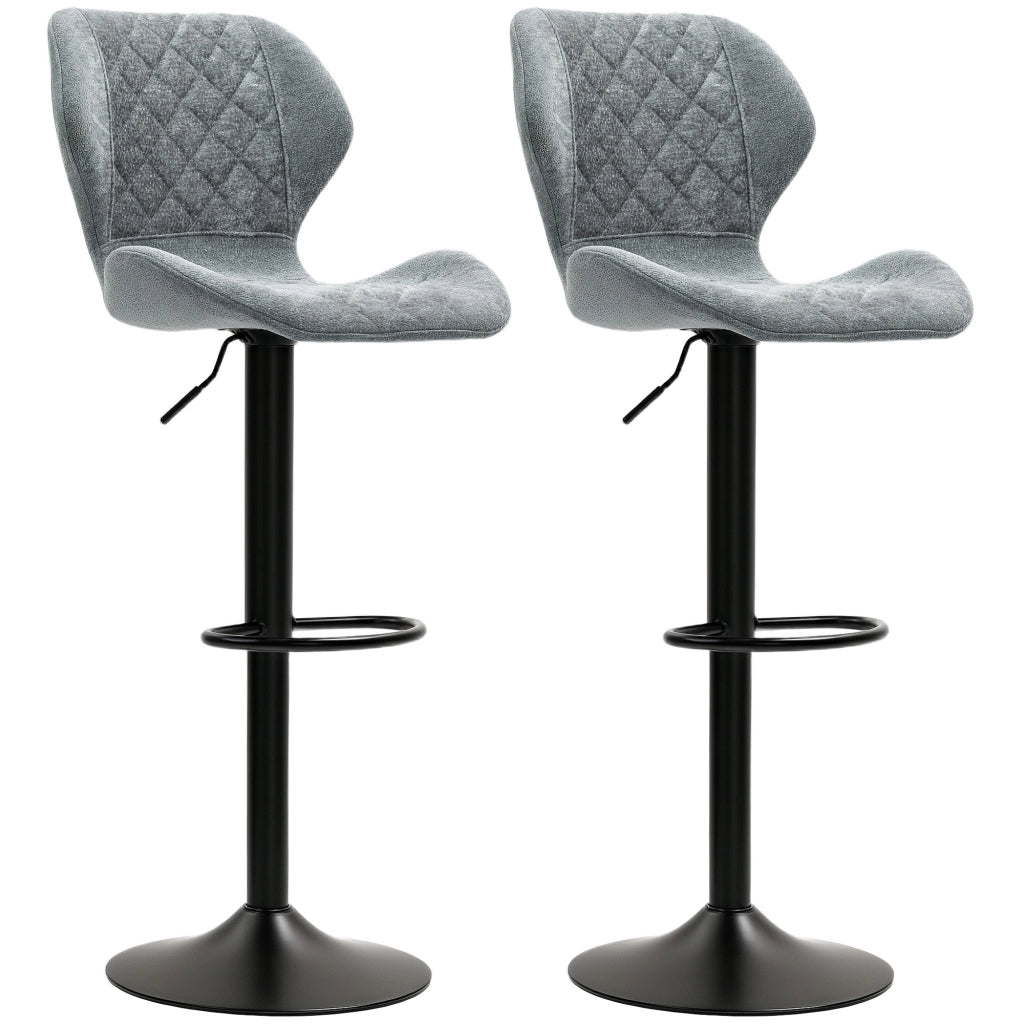 Sgabelli da Bar Regolabili in Altezza con Schienale ¨C Minimal ¨C Grigio