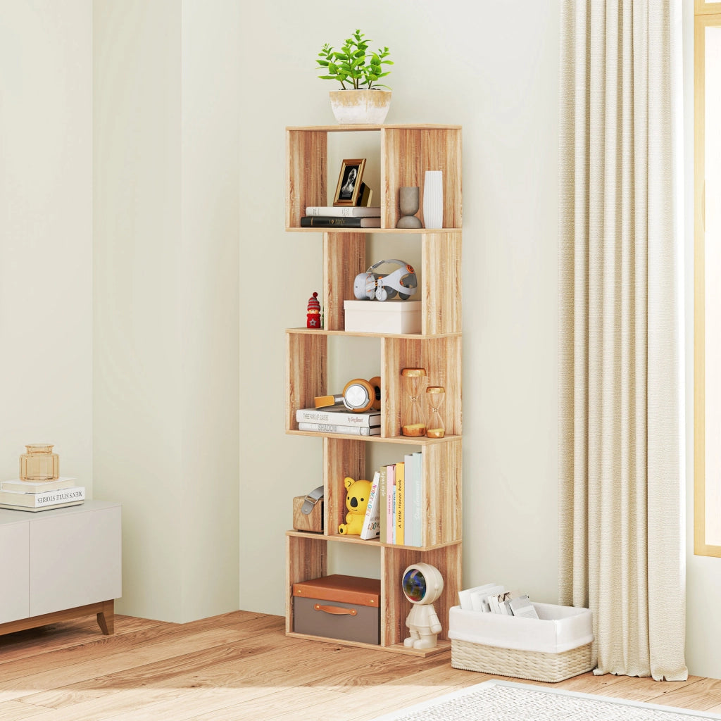 Libreria 5 Livelli ¨C zephmum ¨C Legno Naturale 24x60x184,5 cm