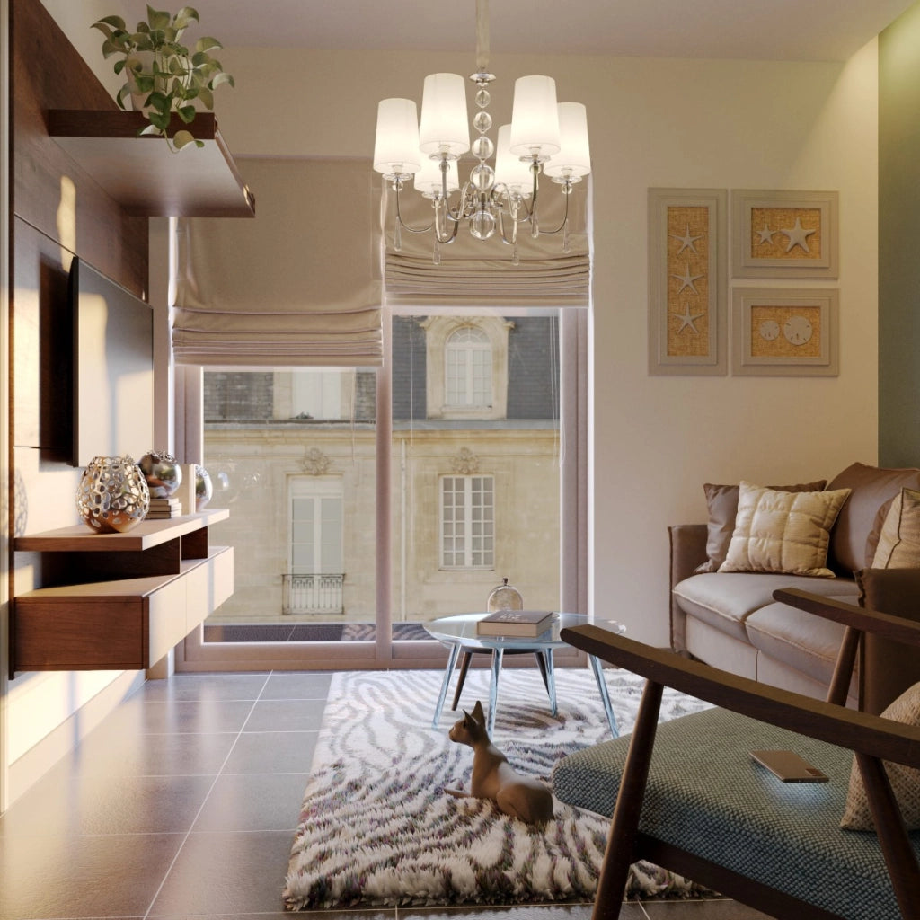 Lampadario glamour Charlotte 6 luci E14 cromo Maxlight