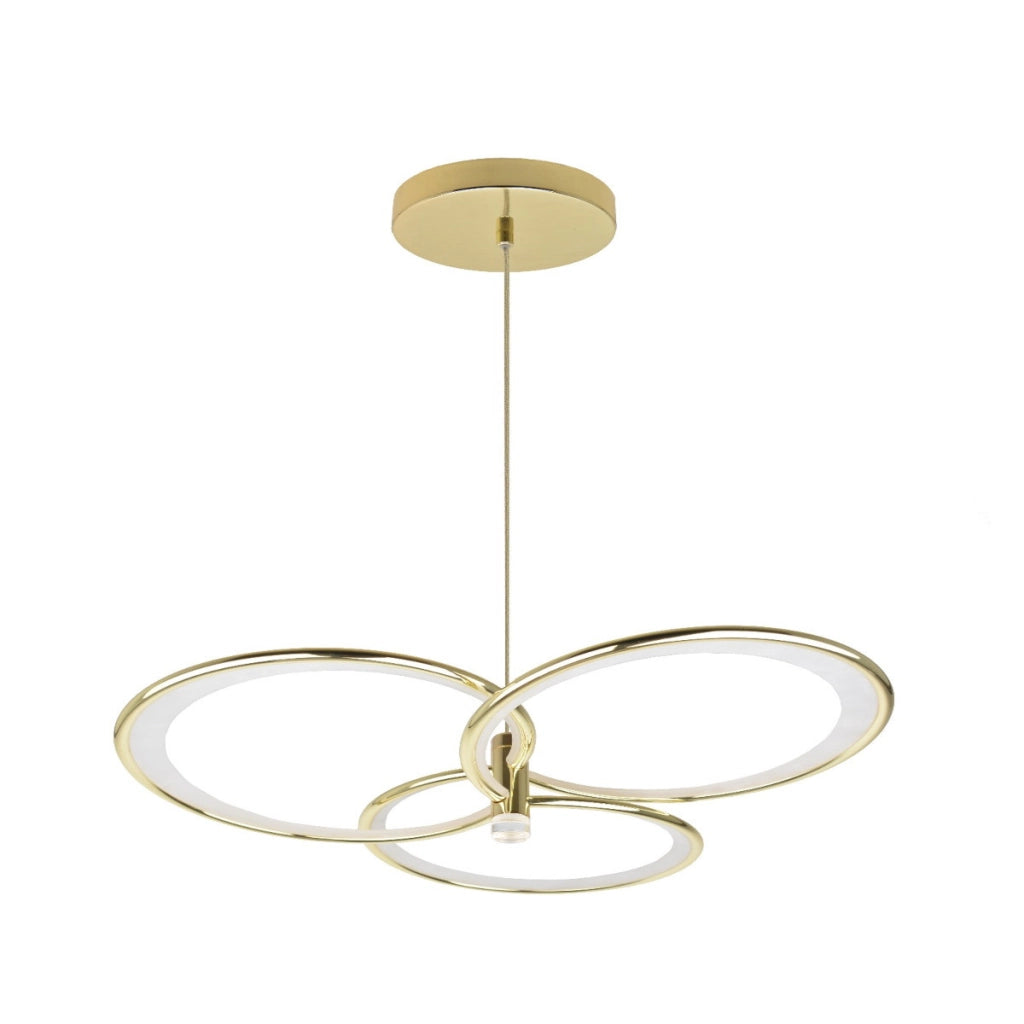 Lampada a sospensione moderna oro 3 anelli LED 30W