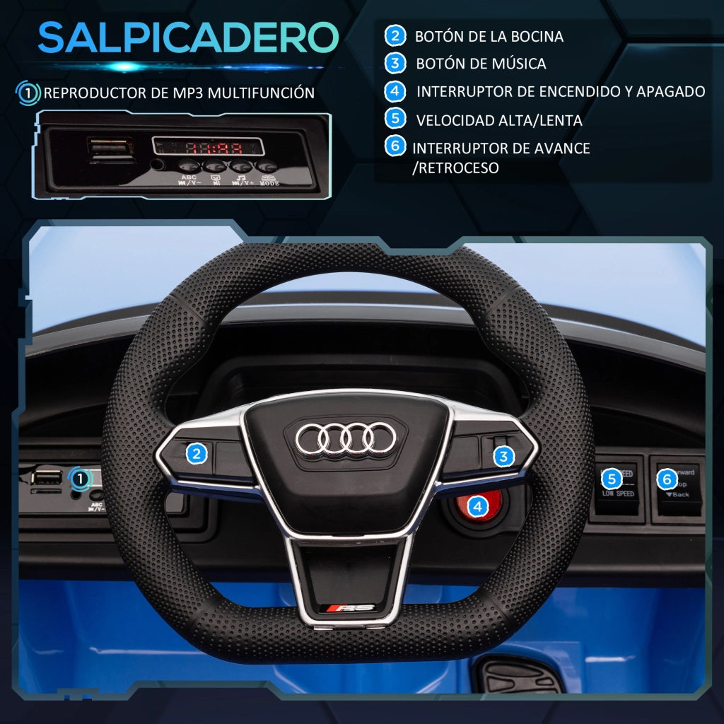 Auto Elettrica per Bambini Audi RS e-tron GT con Telecomando ¨C Minimal ¨C 103x58x41 cm Blu