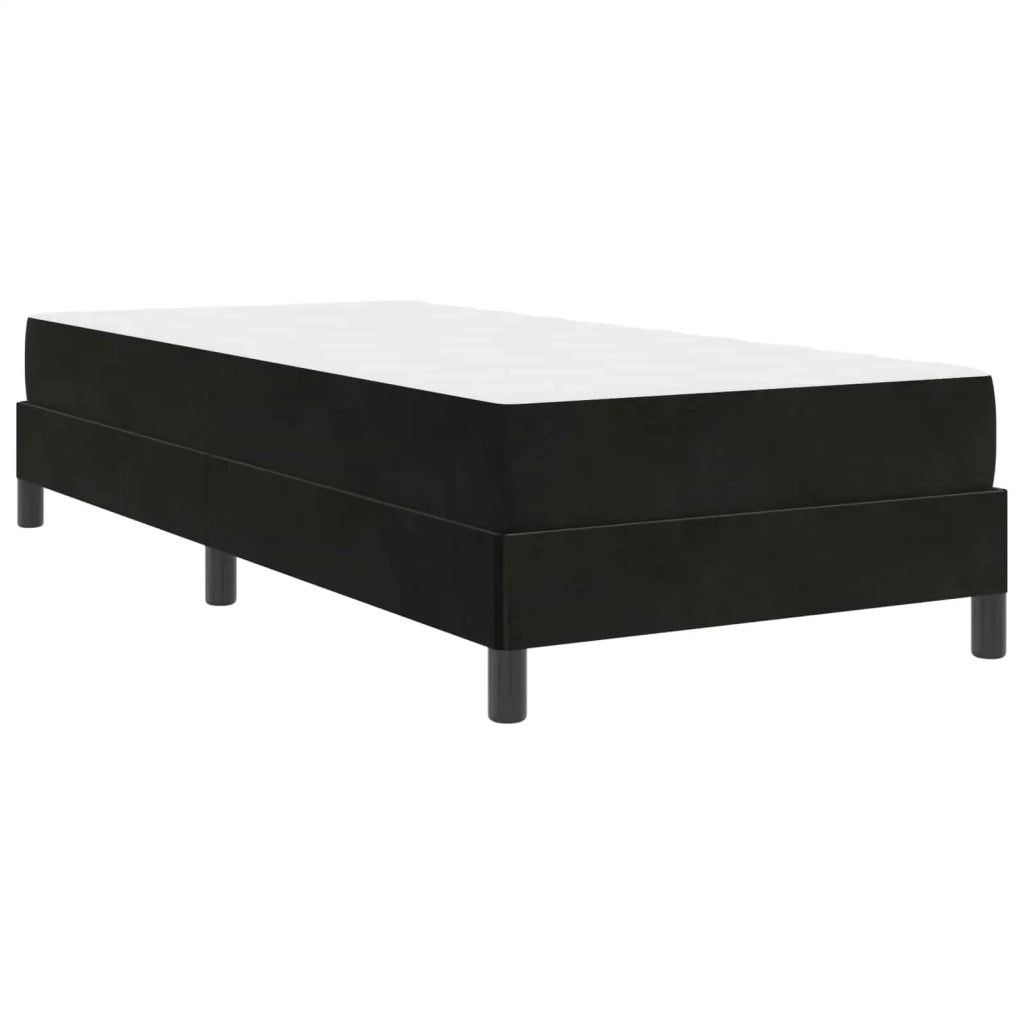 Letto a molle con materasso Nero 100 x 200 cm Tessuto