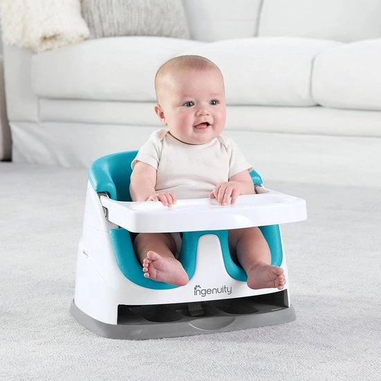Biberon e gioco 2 in 1 con tavolo rimovibile in blu turquesa