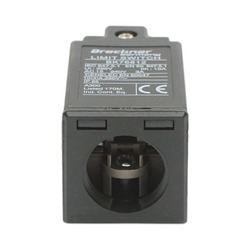 Finecorsa con attuatore a pistone, rullo orizzontale e braccio corto 250V/380V, 10A IP65 Breckner Germany