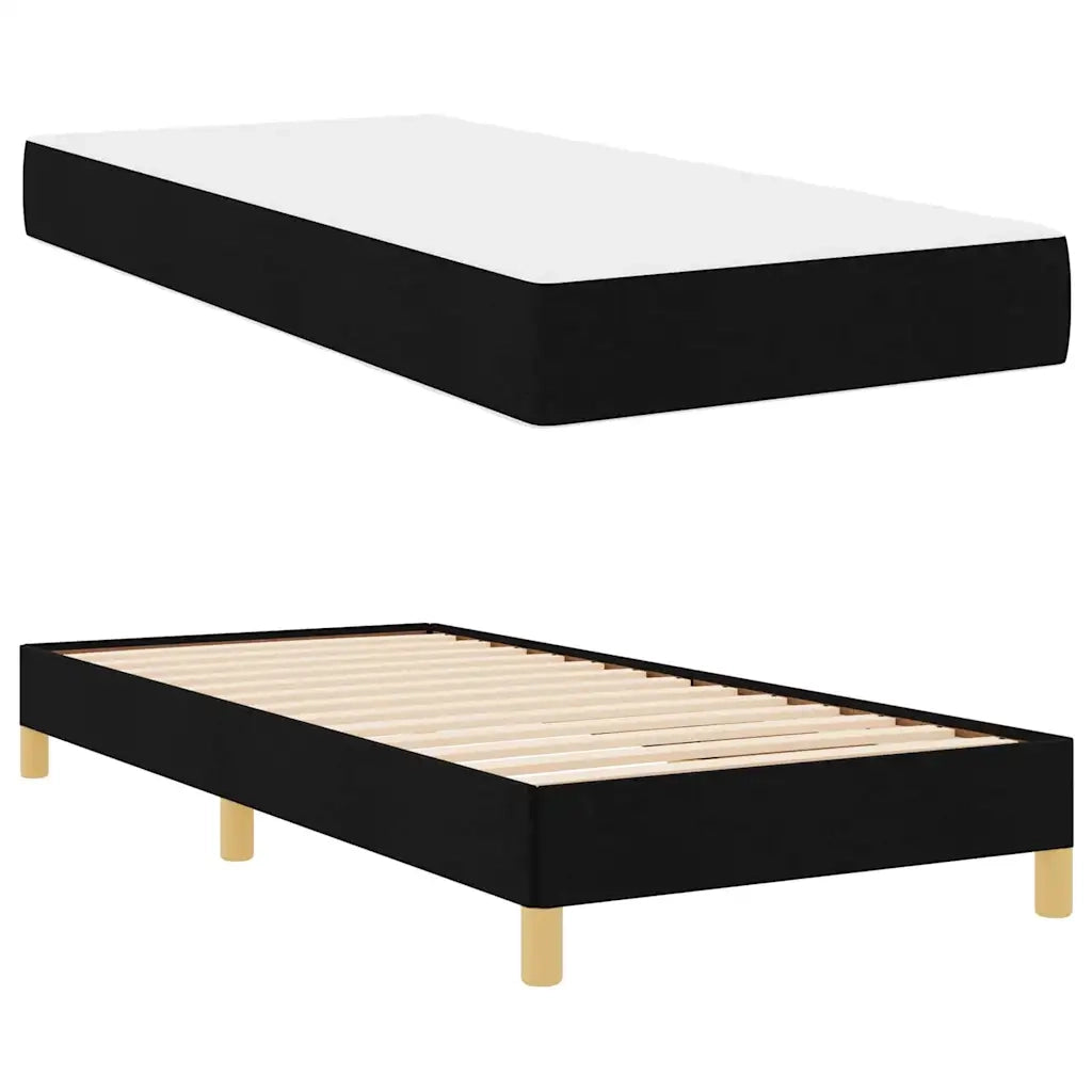 Letto a molle con materasso Nero 100 x 200 cm Tessuto