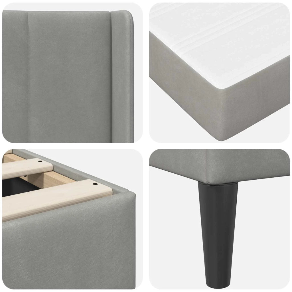 Struttura letto con materasso-Giroletto Grigio Chiaro 120 x 200 cm