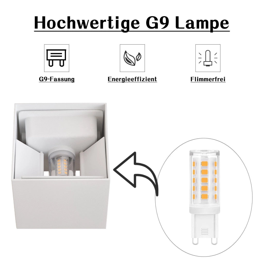 ZMH Lampada da parete a LED per interni 2ER lampada da parete per esterni luce moderna su e giù per il corridoio