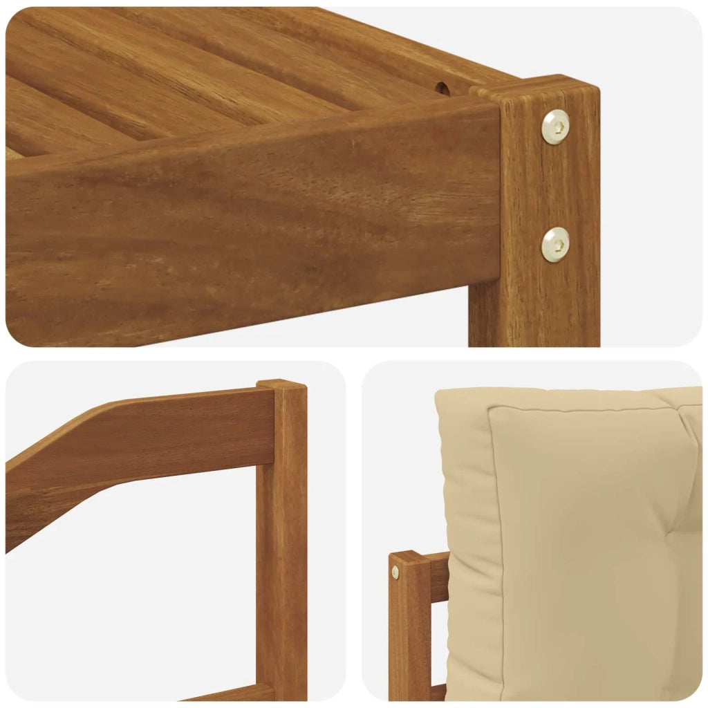 Set di divani da esterno con cuscino 5 pcs Naturale e Beige 3367456