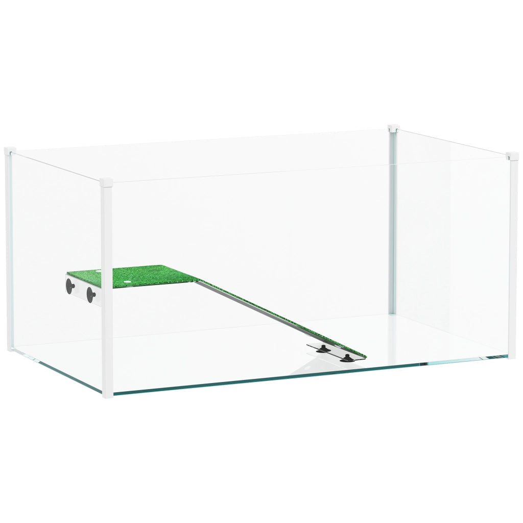 Acquario per Tartarughe con Piattaforma e Rampa ¨C Minimal ¨C 60x35x28 Bianco