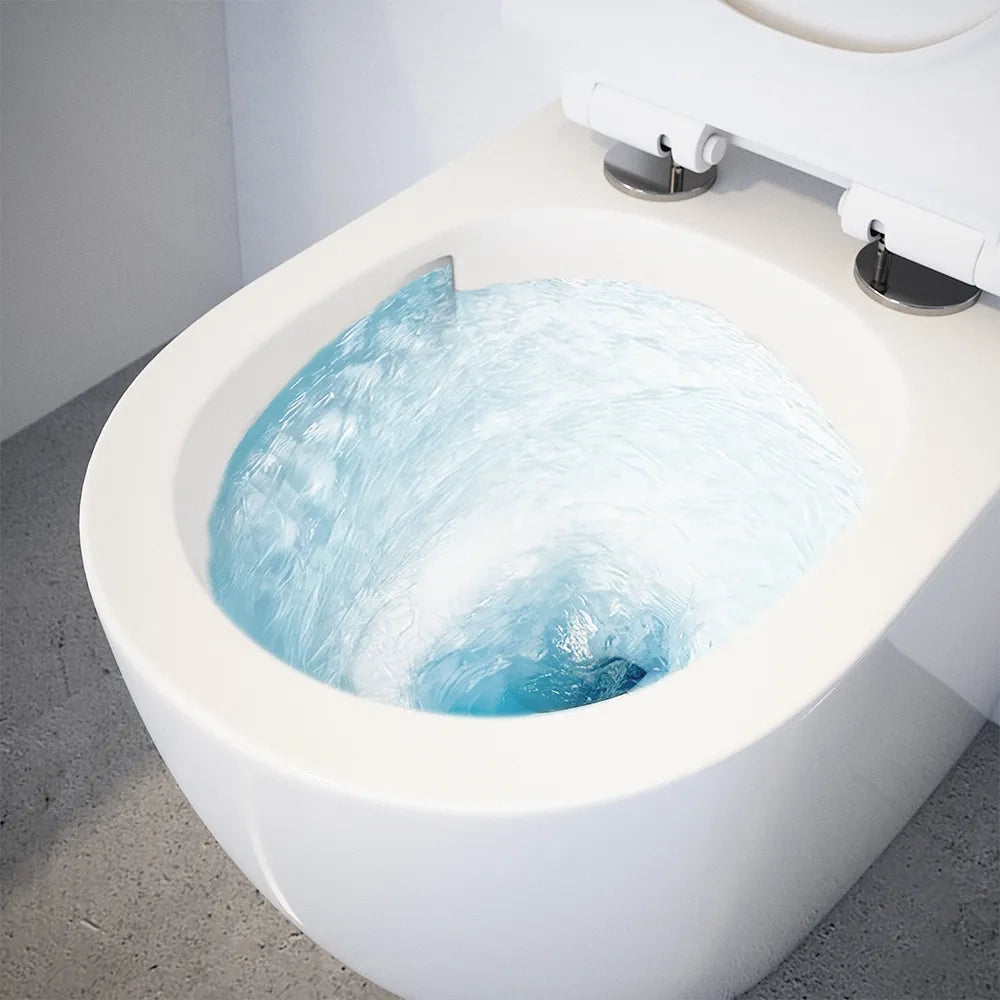 Vaso filomuro tornado silent flush in ceramica bianco lucido con sedile soft-close | Sydney
