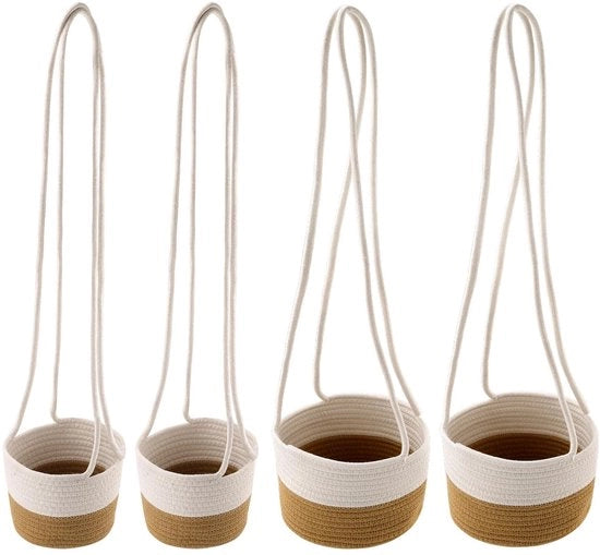 Pannelli di supporto per piante in cotone - 4 pezzi - 14/20 cm - per uso interno/esterno - manufatti a maglia - migliorano la crescita - contenitore per piante