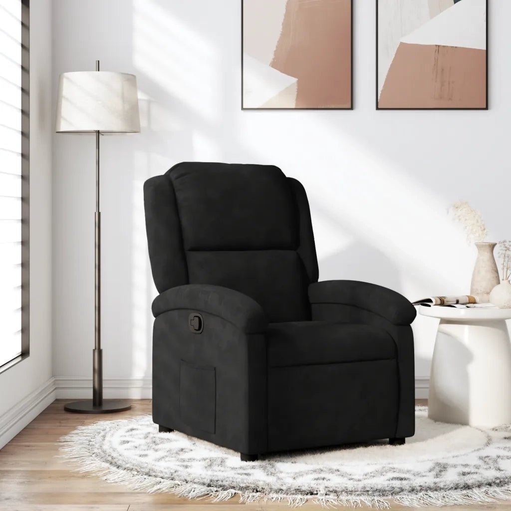 Poltrona | Sedia Relax reclinabile in velluto nero