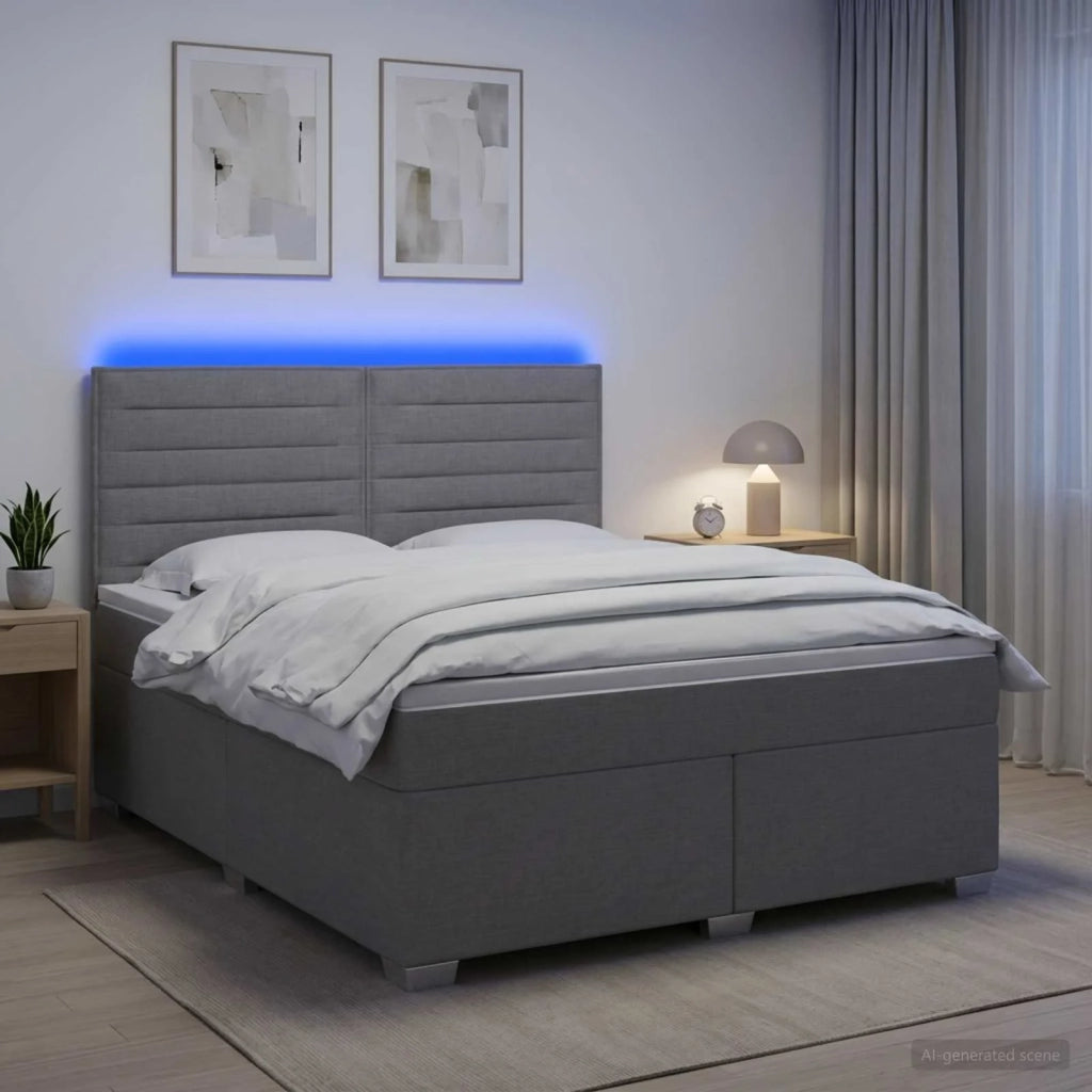 Letto box spring con materasso Grigio Chiaro 140 x 190 cm 3454859