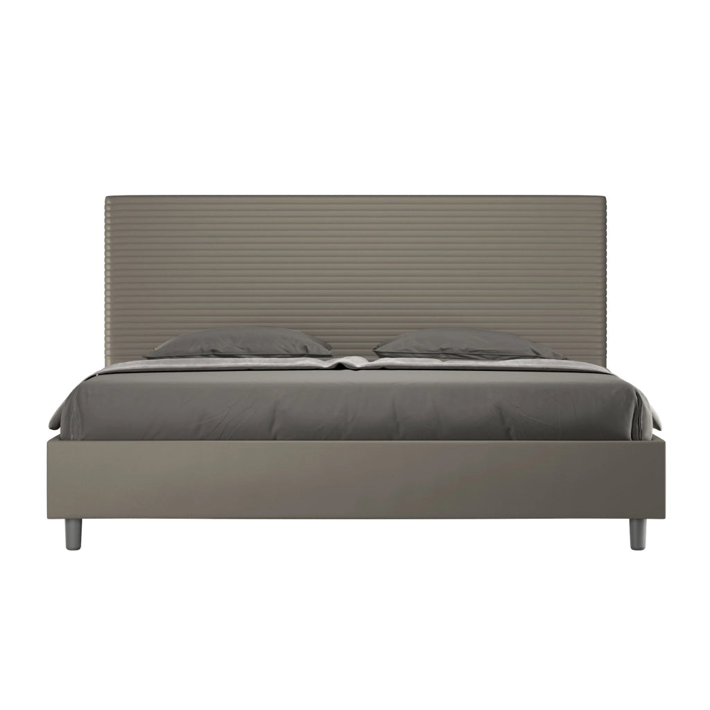 BS COM Letto contenitore imbottito 180x190 similpelle cappuccino