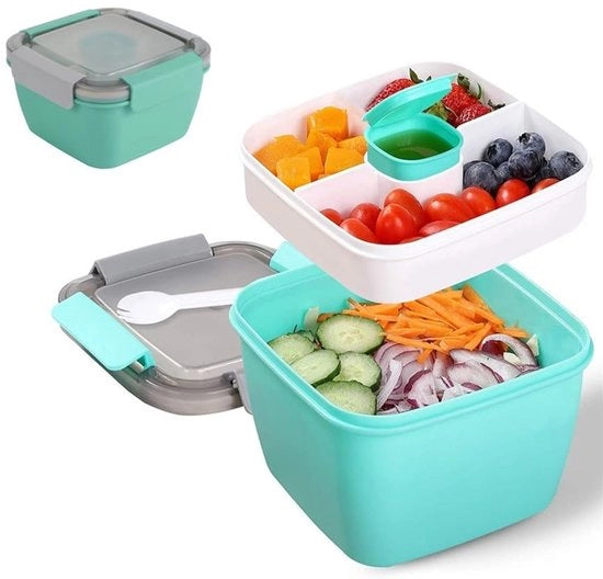Bento Box 3-in-1 contenitore per pasti - adatto per adulti e bambini - BPA-free