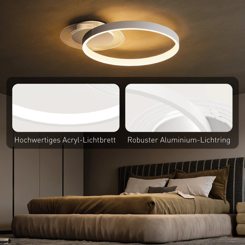 Lampada da Soffitto ¨C zephmum ¨C 50x40x7,4 cm Bianco