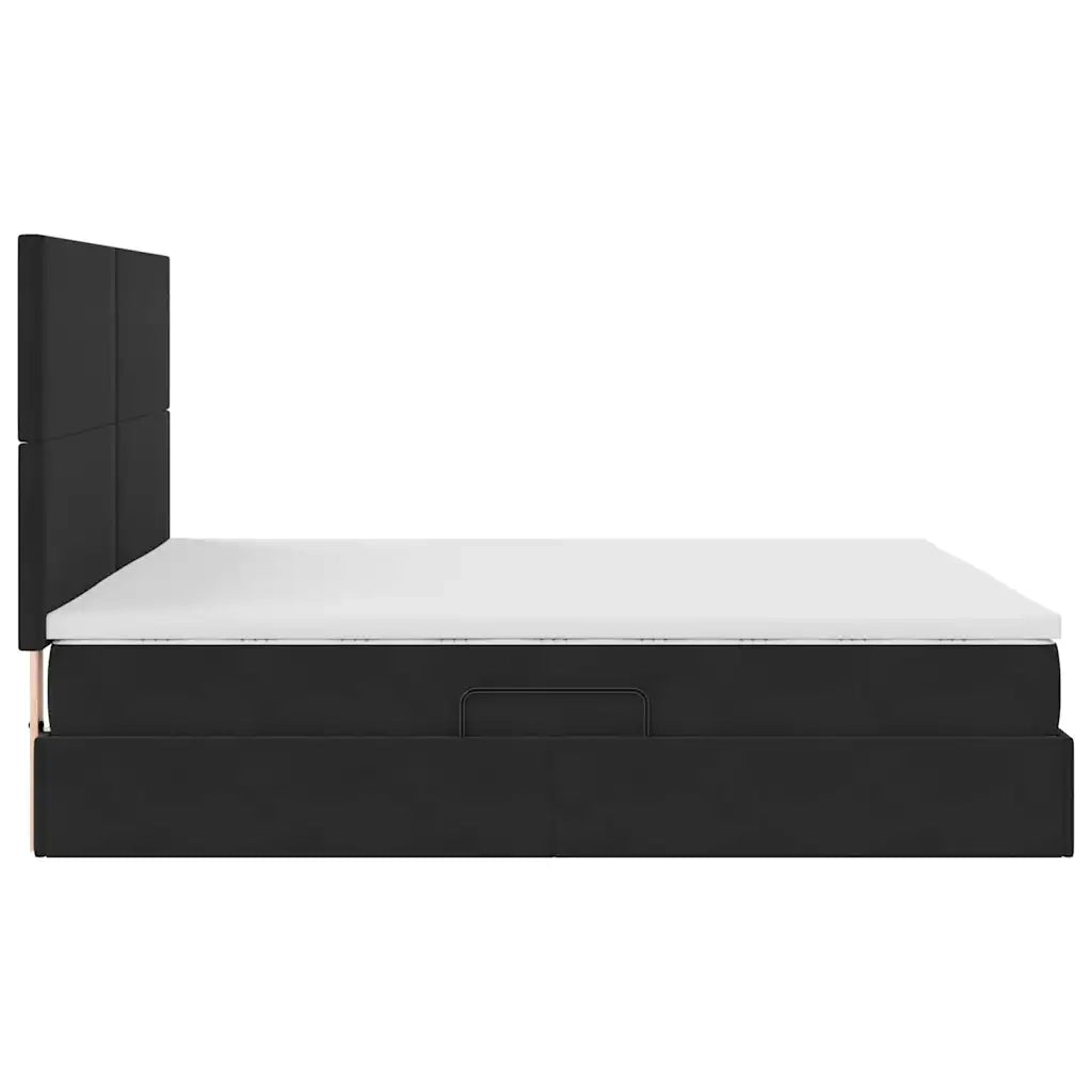 Letto con contenitore e materasso Nero 180 x 200 cm Velluto 3371987