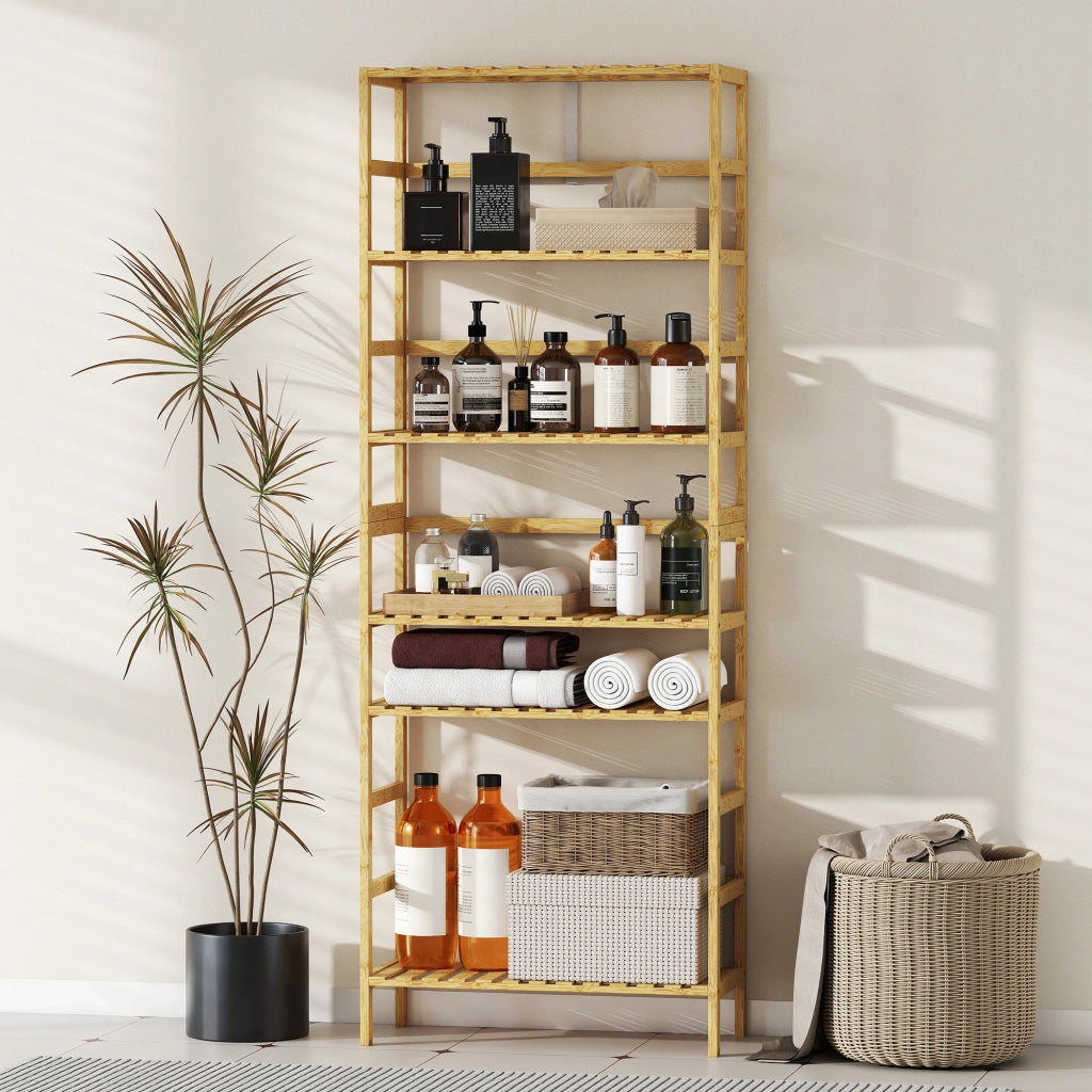 Libreria a scaffali in bamb¨´ ¨C Minimal ¨C 6 livelli naturale
