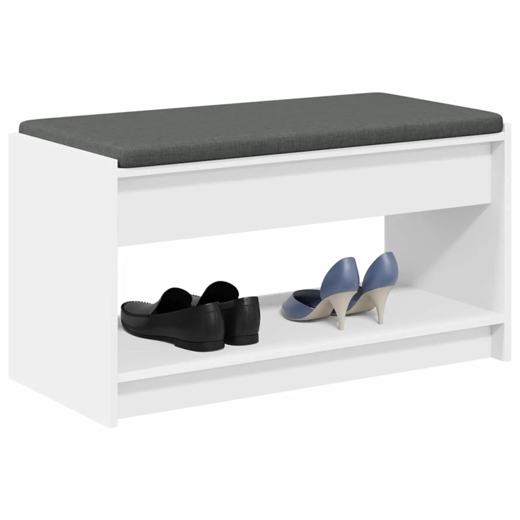 Panca per ingresso con cuscino Bianco 83 x 38 x 45 cm