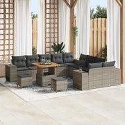 Set Divano da Giardino con cuscino 13 pcs Grigio polyrattan 3362063