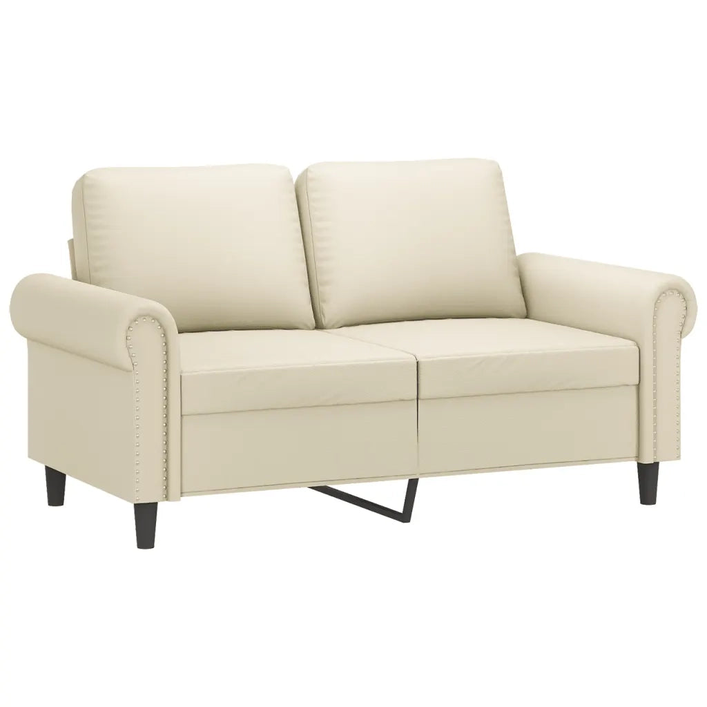 Set di Divani 3 pz con Cuscini Crema in Similpelle 3202166