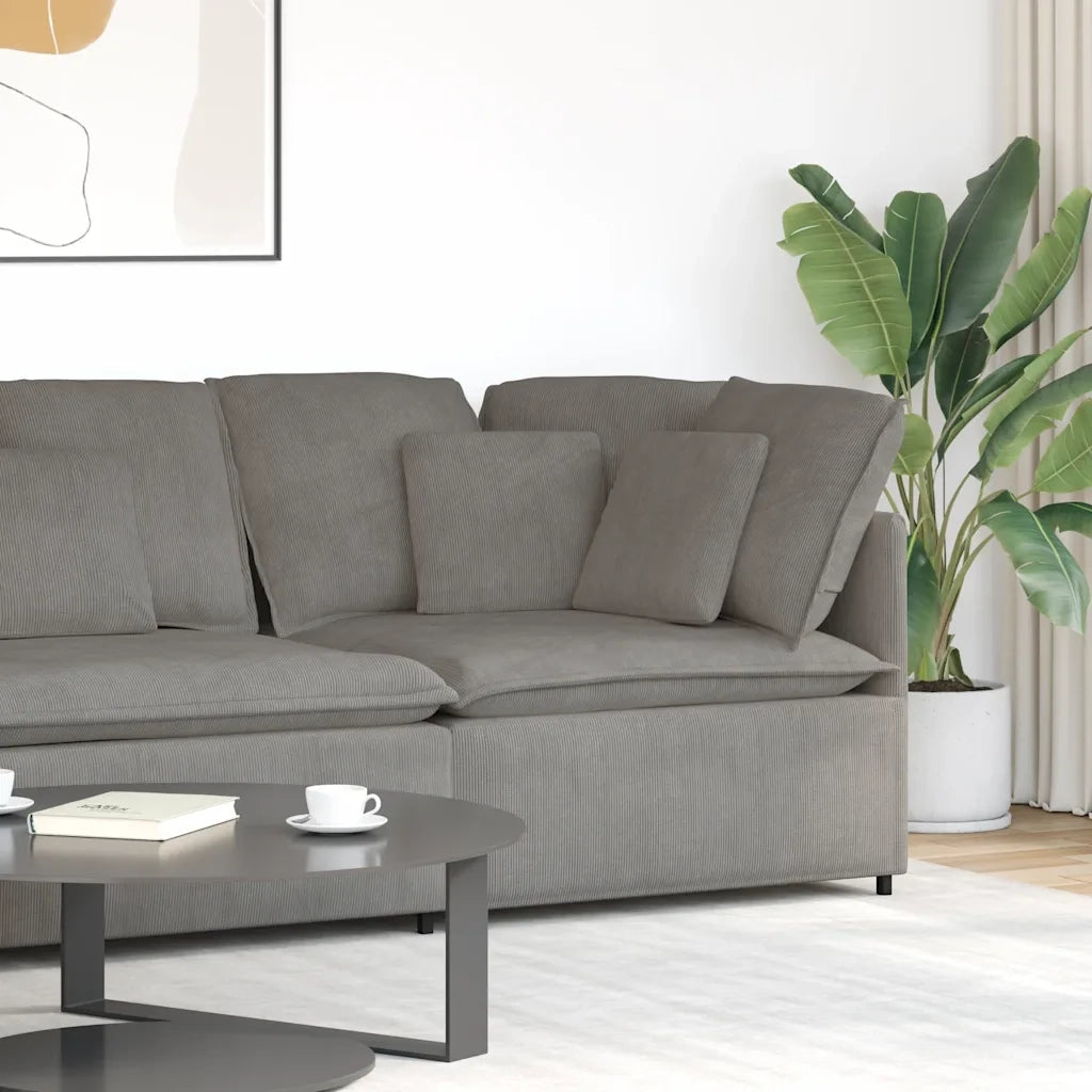 Modulo Angolare Divano Modulare con Cuscini Grigio Chiaro 100cm 4104467
